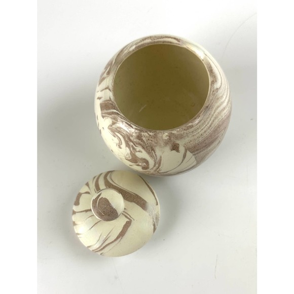 Vintage St. Helen's Ash Ware Lidded Bowl Trinket Box Cougar Washington - Picture 7 of 12